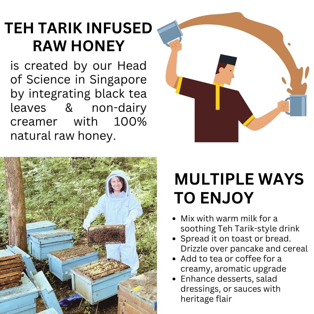 Premium Teh Tarik Infused Raw Honey 100% Natural Ingredient