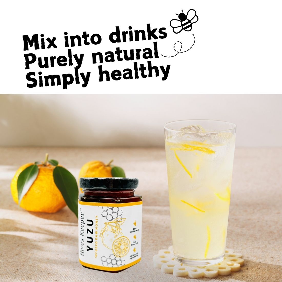 Premium Yuzu Infused Raw Honey 100% Natural Ingredient