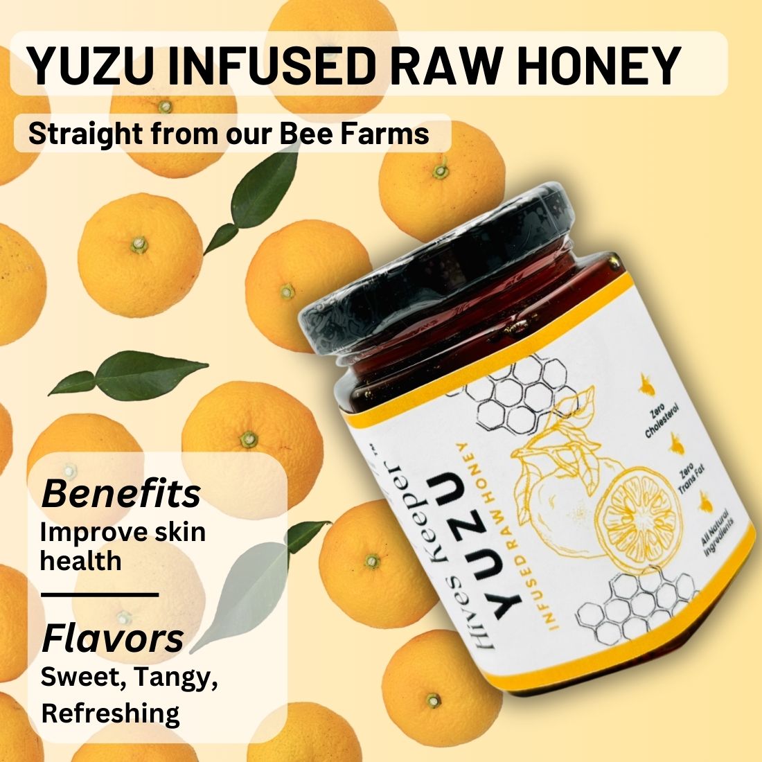 Premium Yuzu Infused Raw Honey 100% Natural Ingredient
