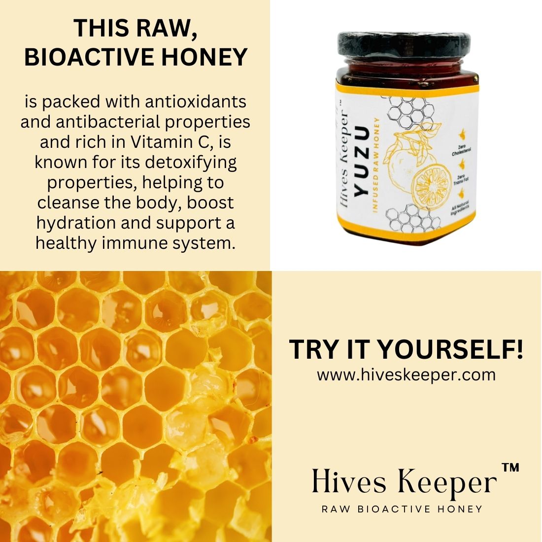 Premium Yuzu Infused Raw Honey 100% Natural Ingredient