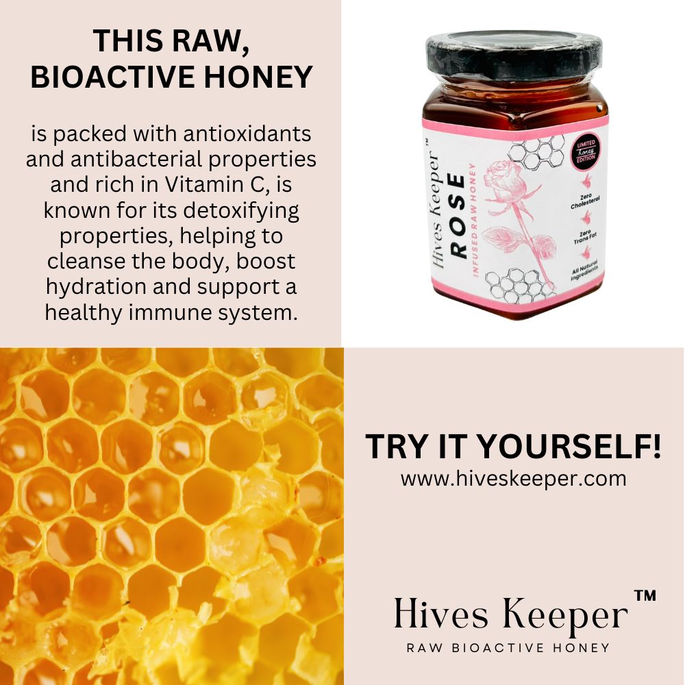 Premium Rose Infused Raw Honey 100% Natural Ingredient