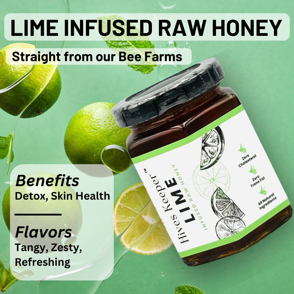 Premium Lime Infused Raw Honey 100% Natural Ingredient