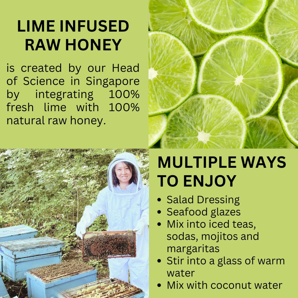 Premium Lime Infused Raw Honey 100% Natural Ingredient