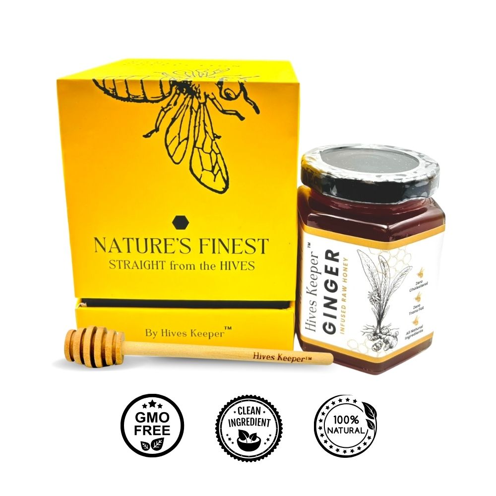 Premium Ginger Infused Raw Honey 100% Natural Ingredient