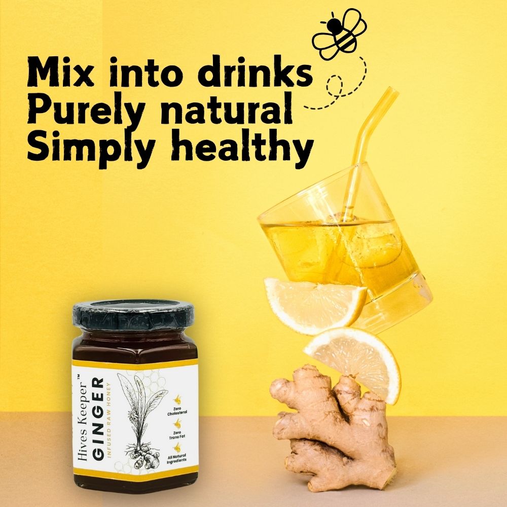 Premium Ginger Infused Raw Honey 100% Natural Ingredient
