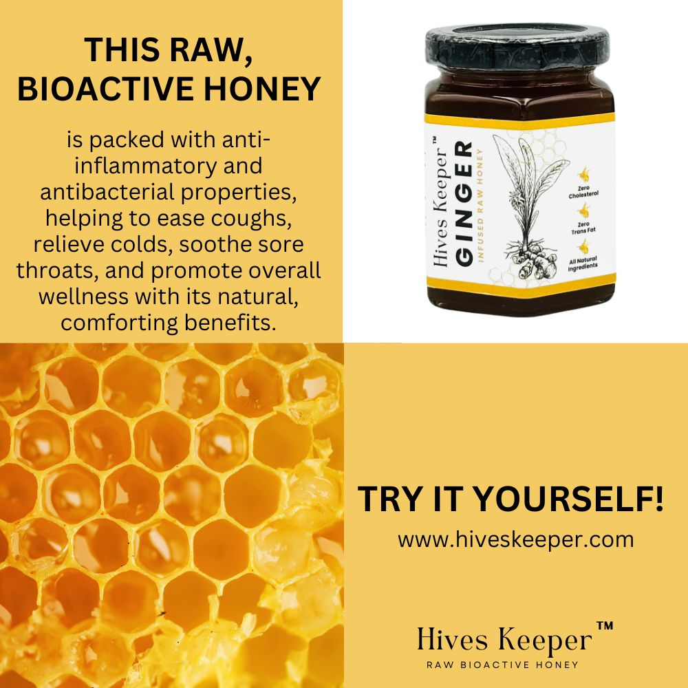 Premium Ginger Infused Raw Honey 100% Natural Ingredient