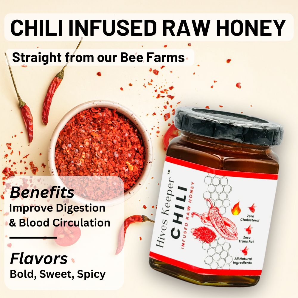 Premium Chili Infused Raw Honey 100% Natural Ingredient