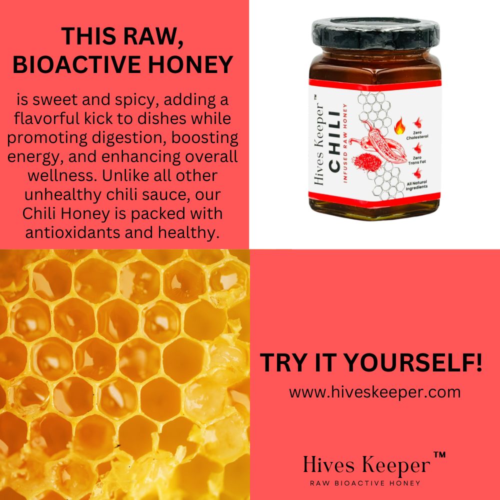 Premium Chili Infused Raw Honey 100% Natural Ingredient