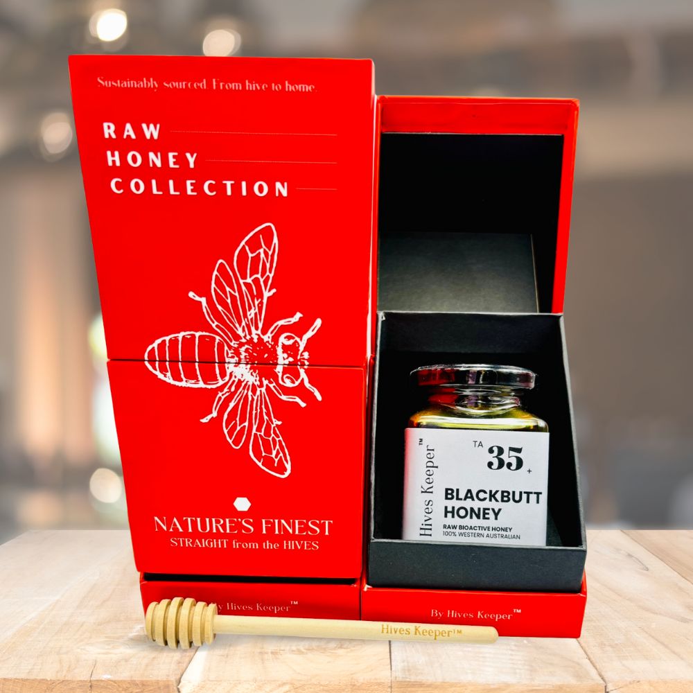 Premium Australian Blackbutt Raw Honey TA35+ Certified Australia Authenticity (Comes with Luxury Gift Box)