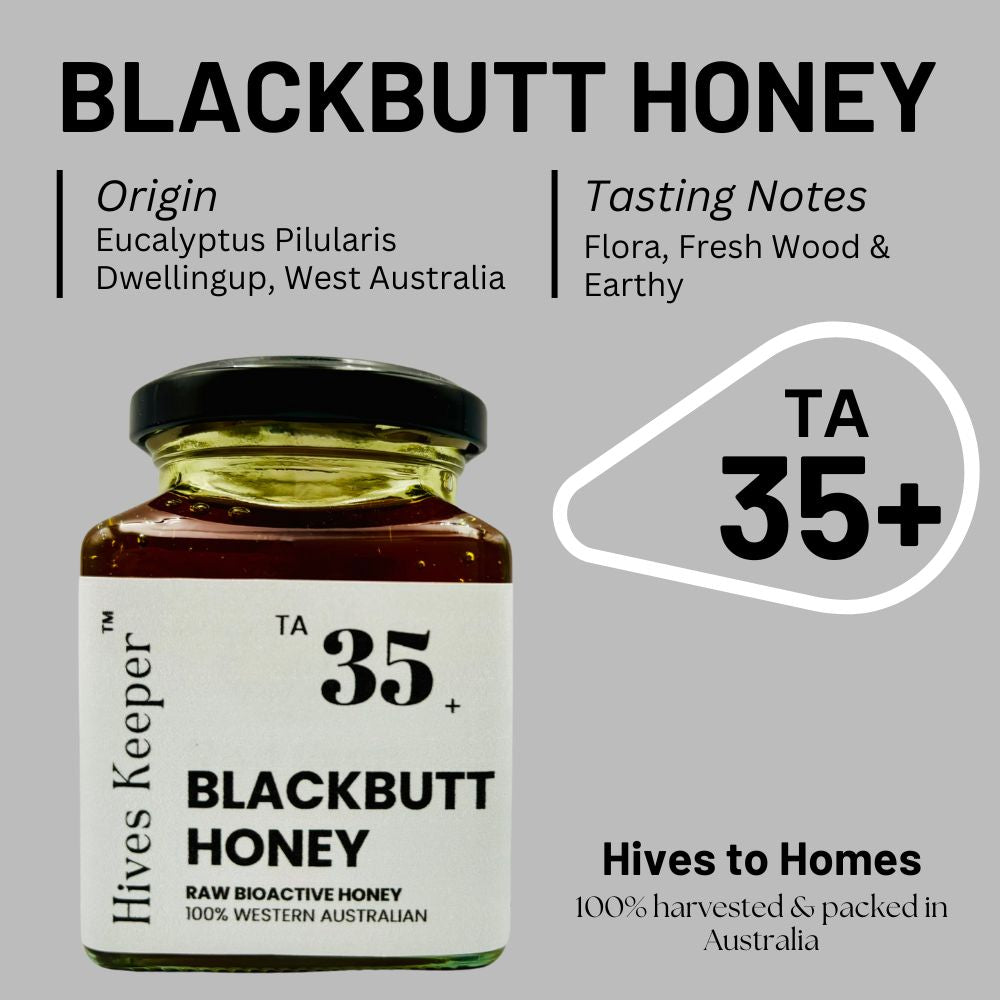 Premium Australian Blackbutt Raw Honey TA35+ Certified Australia Authenticity (Comes with Luxury Gift Box)