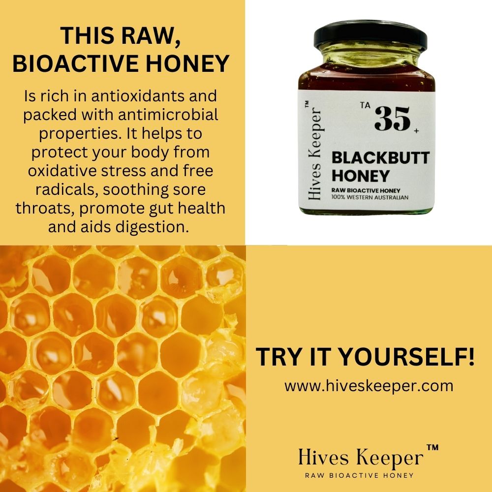 Premium Australian Blackbutt Raw Honey TA35+ Certified Australia Authenticity (Comes with Luxury Gift Box)