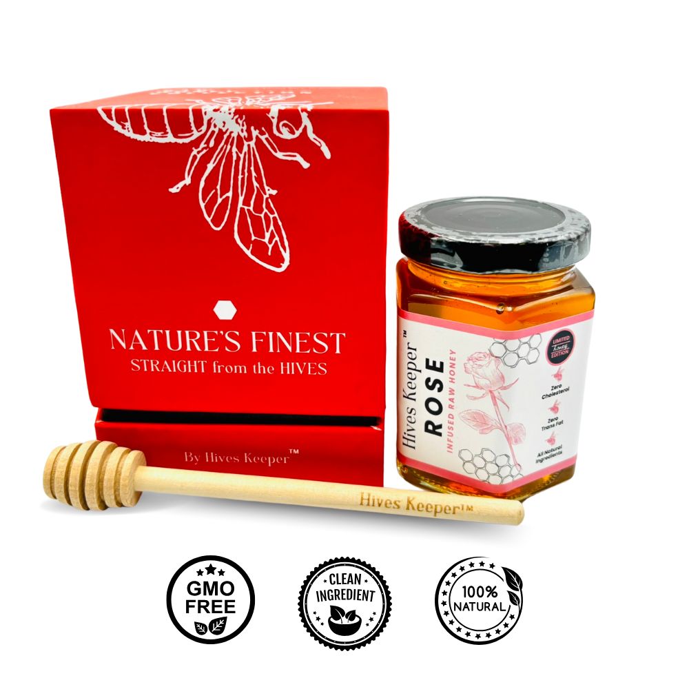 Premium Rose Infused Raw Honey 100% Natural Ingredient