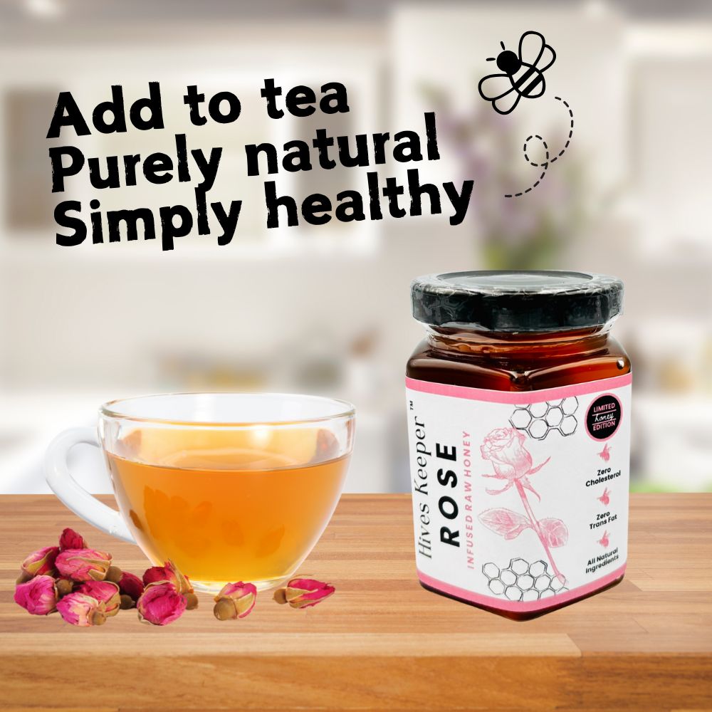 Premium Rose Infused Raw Honey 100% Natural Ingredient