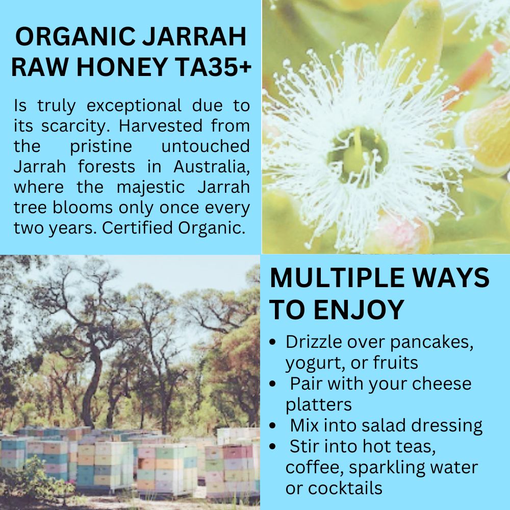 Premium Australian Organic Jarrah Raw Honey TA35+