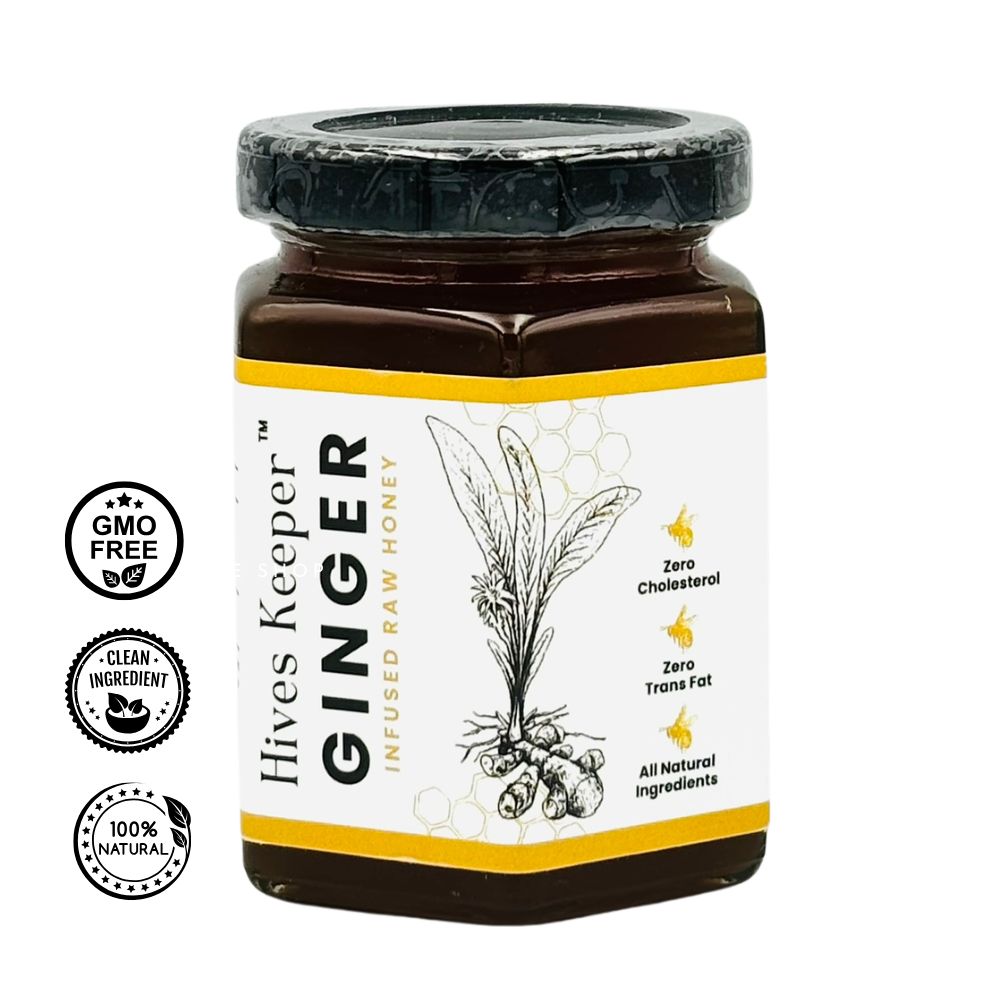 Premium Ginger Infused Raw Honey 100% Natural Ingredient