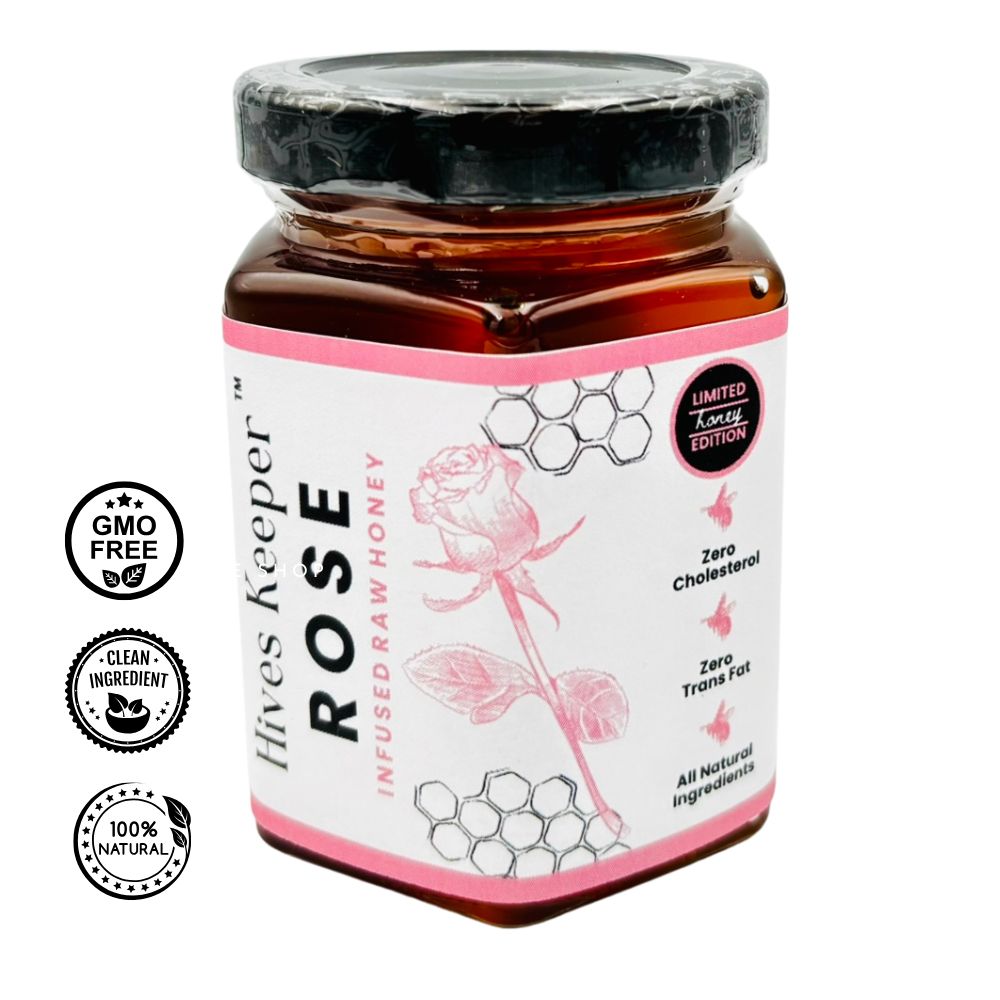Premium Rose Infused Raw Honey 100% Natural Ingredient