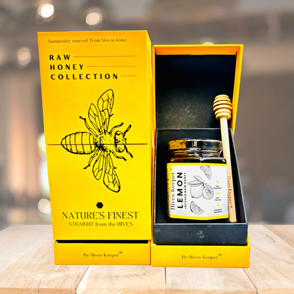 Premium Lemon Infused Raw Honey 100% Natural Ingredient