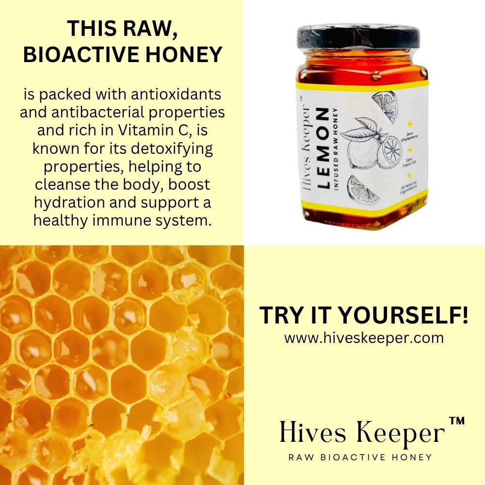Premium Lemon Infused Raw Honey 100% Natural Ingredient