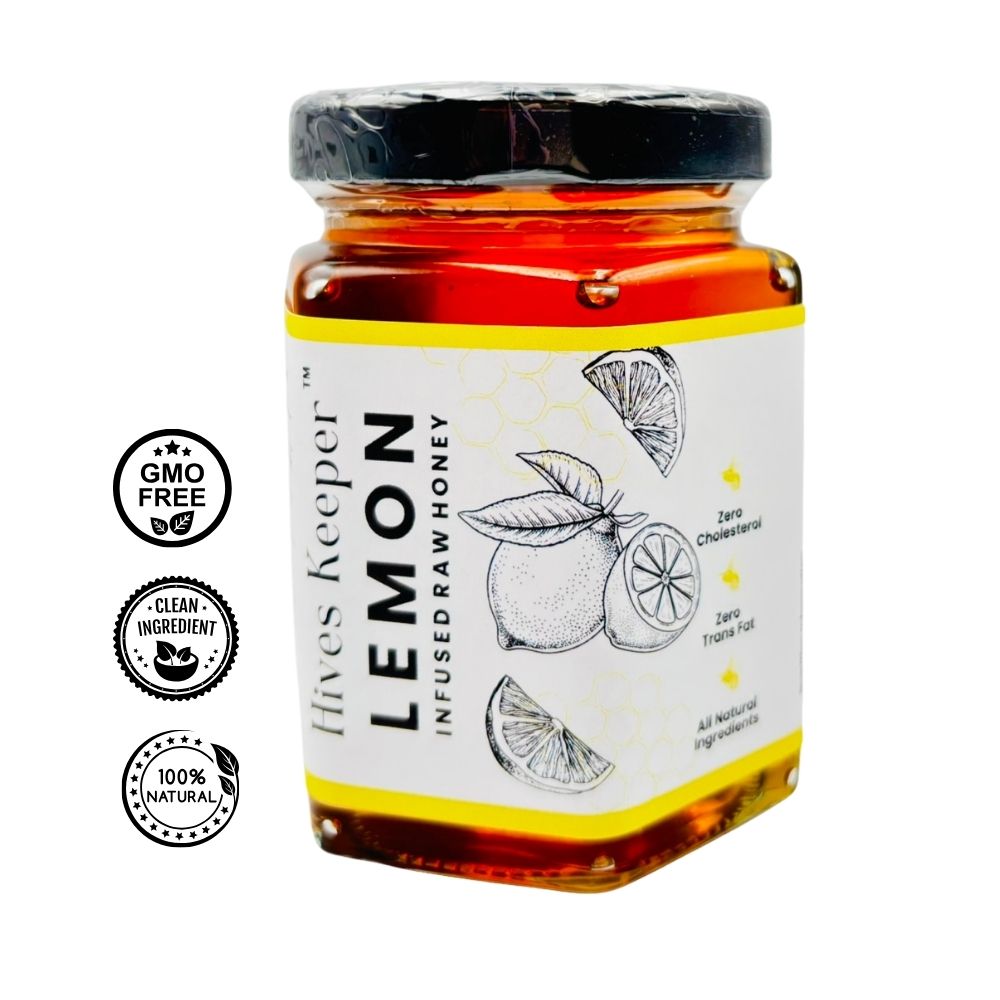 Premium Lemon Infused Raw Honey 100% Natural Ingredient